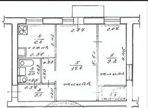 2-к квартира, вторичка, 42м2, 4/5 этаж