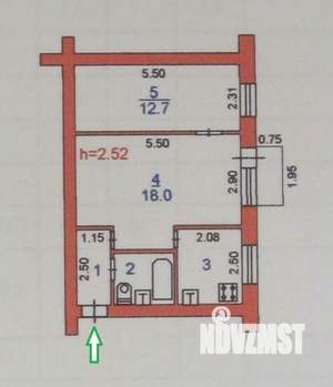 2-к квартира, вторичка, 46м2, 3/5 этаж