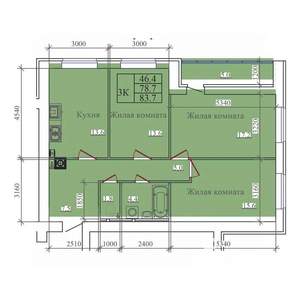 3-к квартира, вторичка, 84м2, 9/14 этаж