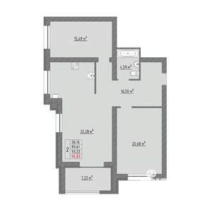 2-к квартира, строящийся дом, 97м2, 9/9 этаж