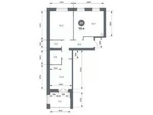 Студия квартира, вторичка, 70м2, 1/9 этаж