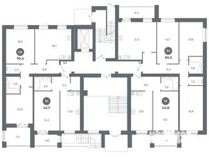Студия квартира, вторичка, 43м2, 1/9 этаж