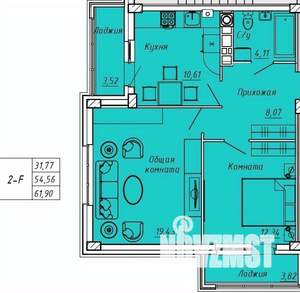 2-к квартира, вторичка, 62м2, 3/9 этаж