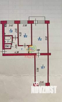 3-к квартира, вторичка, 55м2, 2/5 этаж