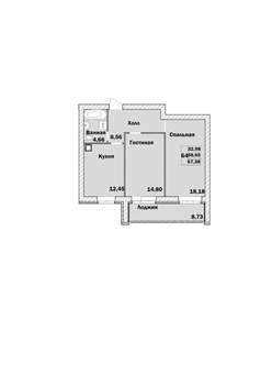 2-к квартира, сданный дом, 67м2, 7/9 этаж