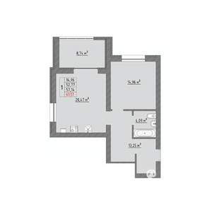 1-к квартира, вторичка, 62м2, 4/9 этаж