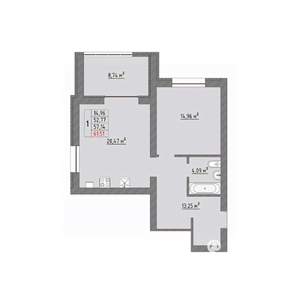 1-к квартира, вторичка, 62м2, 7/9 этаж