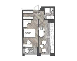 1-к квартира, вторичка, 47м2, 14/14 этаж