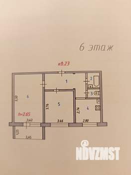 2-к квартира, вторичка, 52м2, 6/10 этаж