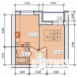1-к квартира, вторичка, 40м2, 12/14 этаж