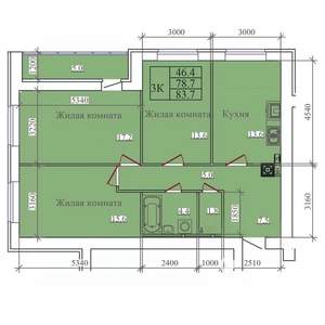 3-к квартира, вторичка, 84м2, 8/14 этаж