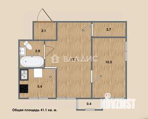 2-к квартира, вторичка, 41м2, 5/5 этаж
