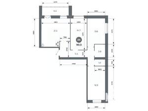 3-к квартира, вторичка, 90м2, 7/9 этаж