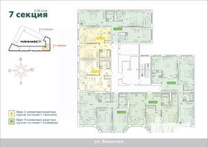 2-к квартира, строящийся дом, 84м2, 2/14 этаж