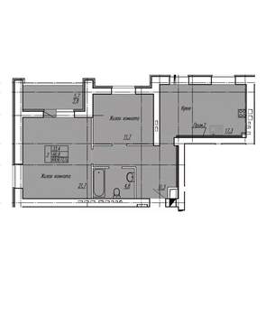 2-к квартира, строящийся дом, 70м2, 14/14 этаж