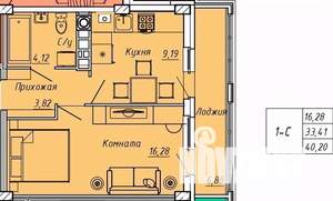 1-к квартира, вторичка, 40м2, 4/9 этаж
