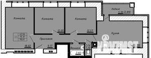 3-к квартира, вторичка, 78м2, 1/14 этаж