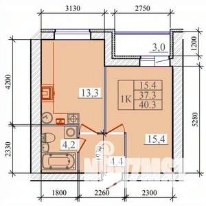 1-к квартира, вторичка, 40м2, 8/14 этаж