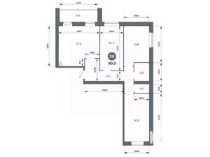 3-к квартира, вторичка, 90м2, 2/9 этаж