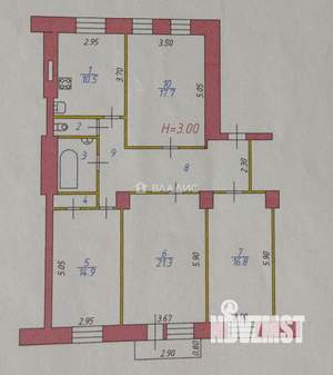 4-к квартира, вторичка, 101м2, 3/5 этаж