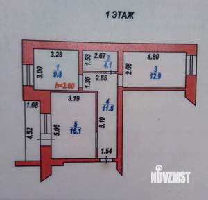 2-к квартира, вторичка, 54м2, 1/11 этаж