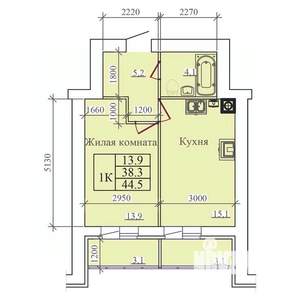 1-к квартира, вторичка, 45м2, 11/14 этаж