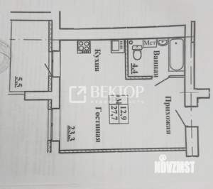 1-к квартира, вторичка, 34м2, 9/9 этаж