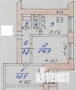 2-к квартира, вторичка, 48м2, 9/10 этаж