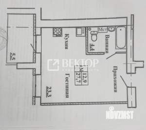 1-к квартира, вторичка, 34м2, 9/9 этаж