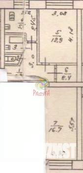 2-к квартира, вторичка, 47м2, 1/5 этаж