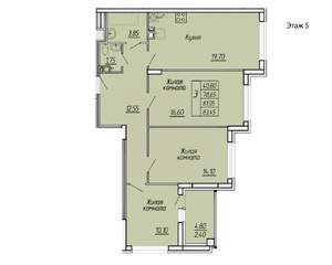 3-к квартира, вторичка, 83м2, 5/11 этаж
