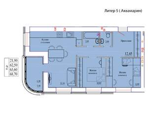 2-к квартира, вторичка, 69м2, 2/9 этаж