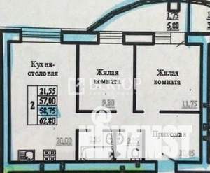 3-к квартира, вторичка, 58м2, 1/9 этаж