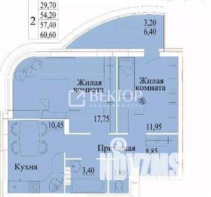 2-к квартира, вторичка, 61м2, 3/14 этаж