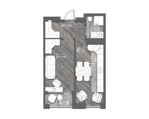 1-к квартира, строящийся дом, 47м2, 13/14 этаж