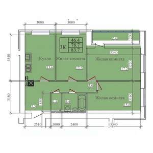 3-к квартира, вторичка, 84м2, 13/14 этаж