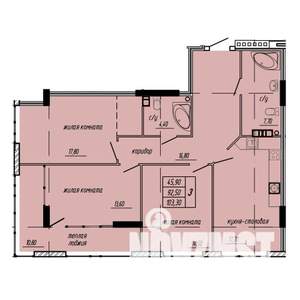 3-к квартира, строящийся дом, 103м2, 4/9 этаж