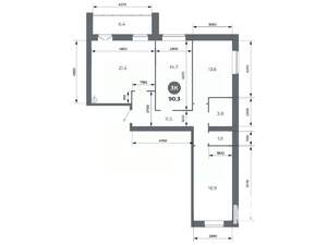 Студия квартира, вторичка, 90м2, 6/9 этаж