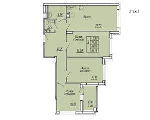 3-к квартира, вторичка, 83м2, 6/11 этаж