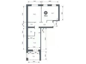 2-к квартира, вторичка, 70м2, 5/9 этаж