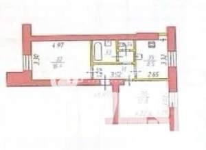 2-к квартира, вторичка, 48м2, 1/4 этаж