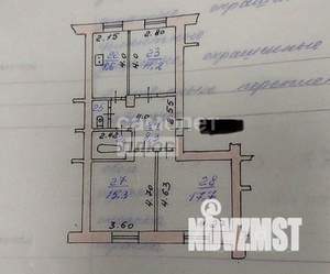 3-к квартира, вторичка, 66м2, 1/2 этаж
