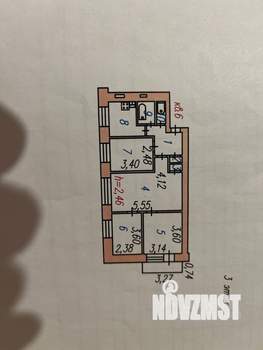 4-к квартира, вторичка, 61м2, 3/5 этаж