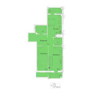 2-к квартира, строящийся дом, 84м2, 12/14 этаж