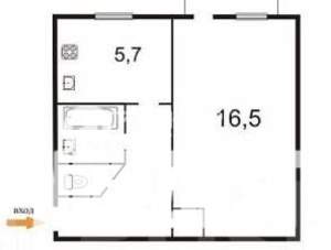 1-к квартира, вторичка, 31м2, 1/5 этаж