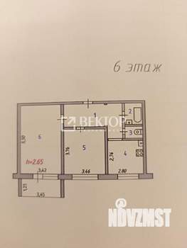 2-к квартира, вторичка, 52м2, 6/10 этаж
