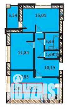 2-к квартира, вторичка, 61м2, 1/9 этаж