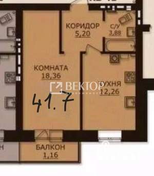 1-к квартира, вторичка, 42м2, 1/7 этаж
