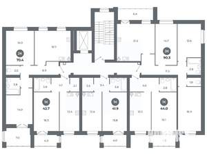 Студия квартира, вторичка, 44м2, 6/9 этаж