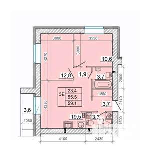 2-к квартира, вторичка, 59м2, 2/14 этаж